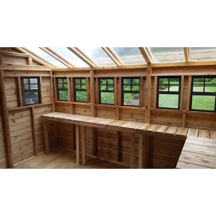 12 ft. w x 12 ft. d cedar wood sunshed garden shed