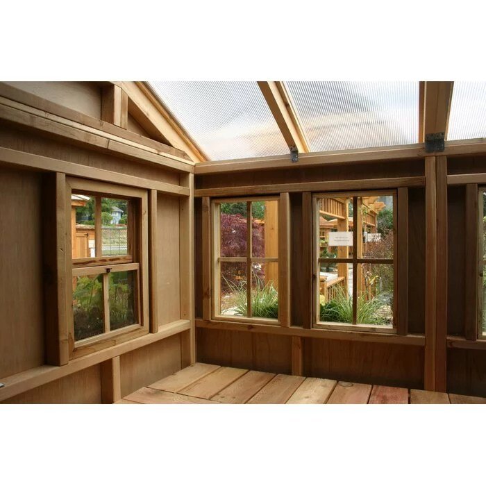 12 ft. w x 12 ft. d cedar wood sunshed garden shed